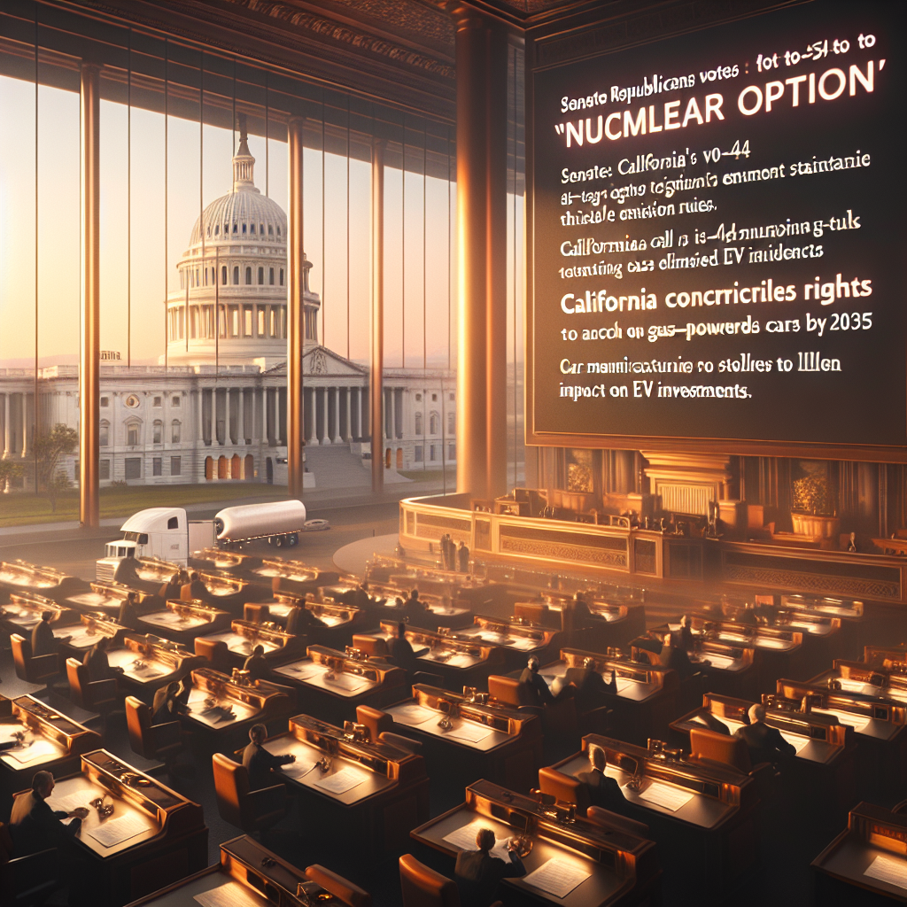 Senate GOP Revokes California’s Emissions Waiver, Alters Congressional Review Act Application