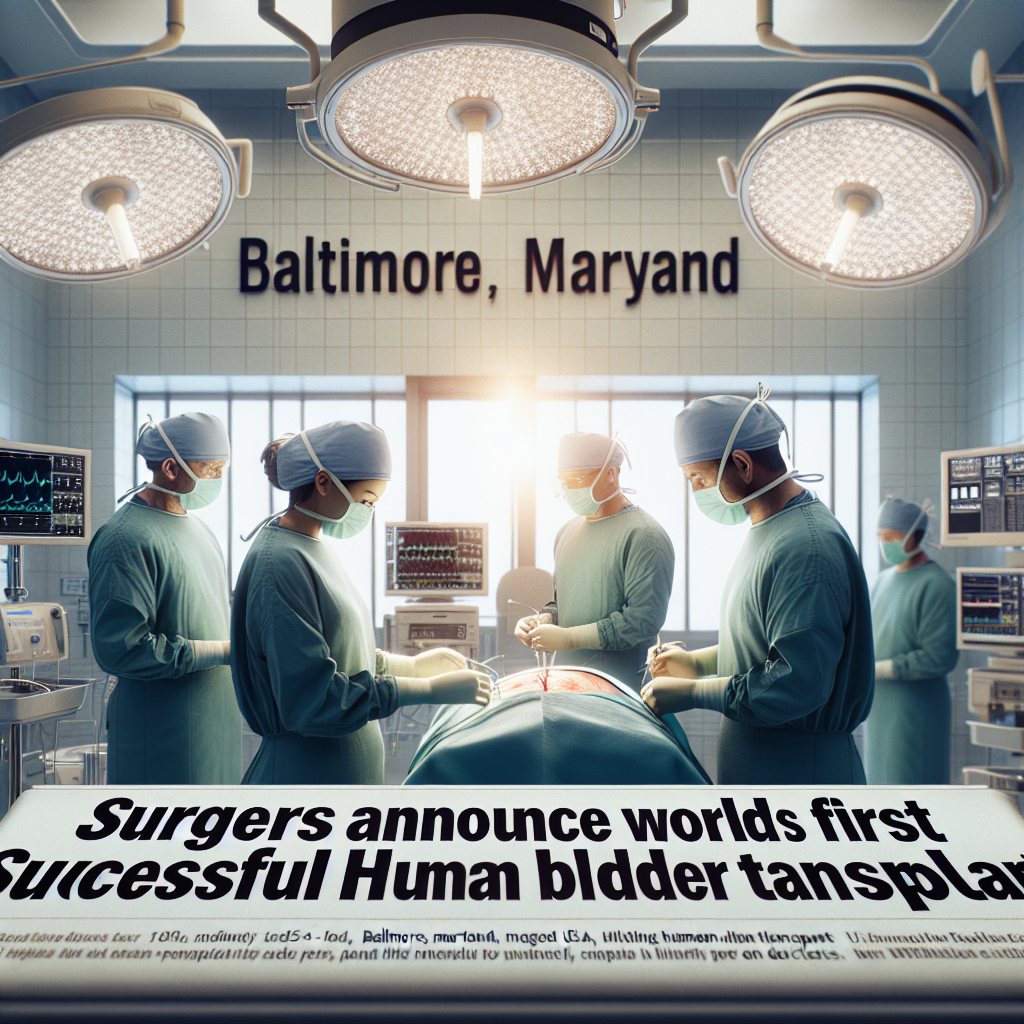Surgeons Announce World’s First Successful Human Bladder Transplant
