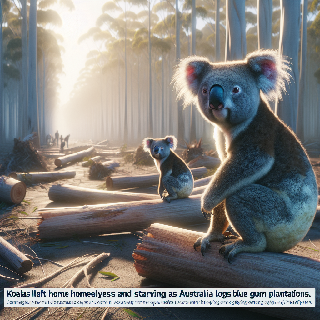 Koalas left homeless and starving as Australia logs blue gum plantations